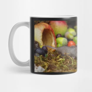 wild house mouse  with a apple Mug